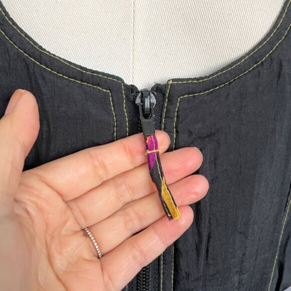 Vintage 80s Black Insulated Ski Pants Bib Overalls - Small - Picture 5 of 10